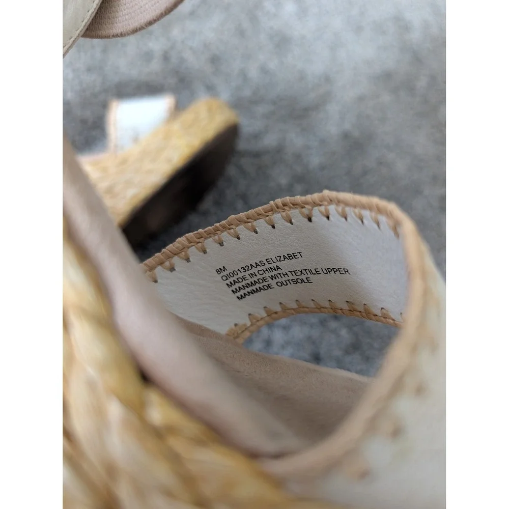 Altar'd State Elizabeth White Raffia Wedge Espadrille Sandals Mens 8M - Picture 7 of 7